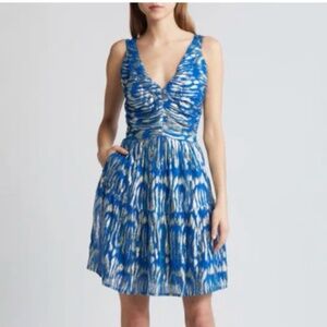CIEBON Mai Fit & Flare Dress in Blue